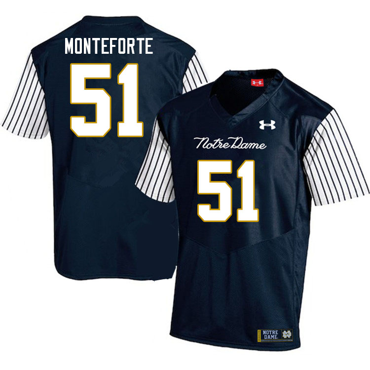 Men #51 Rino Monteforte Notre Dame Fighting Irish College Football Jerseys Stitched-Alternate